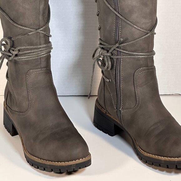 LADIES SIZE 8 GRAY BOOTS - Picture 16 of 16